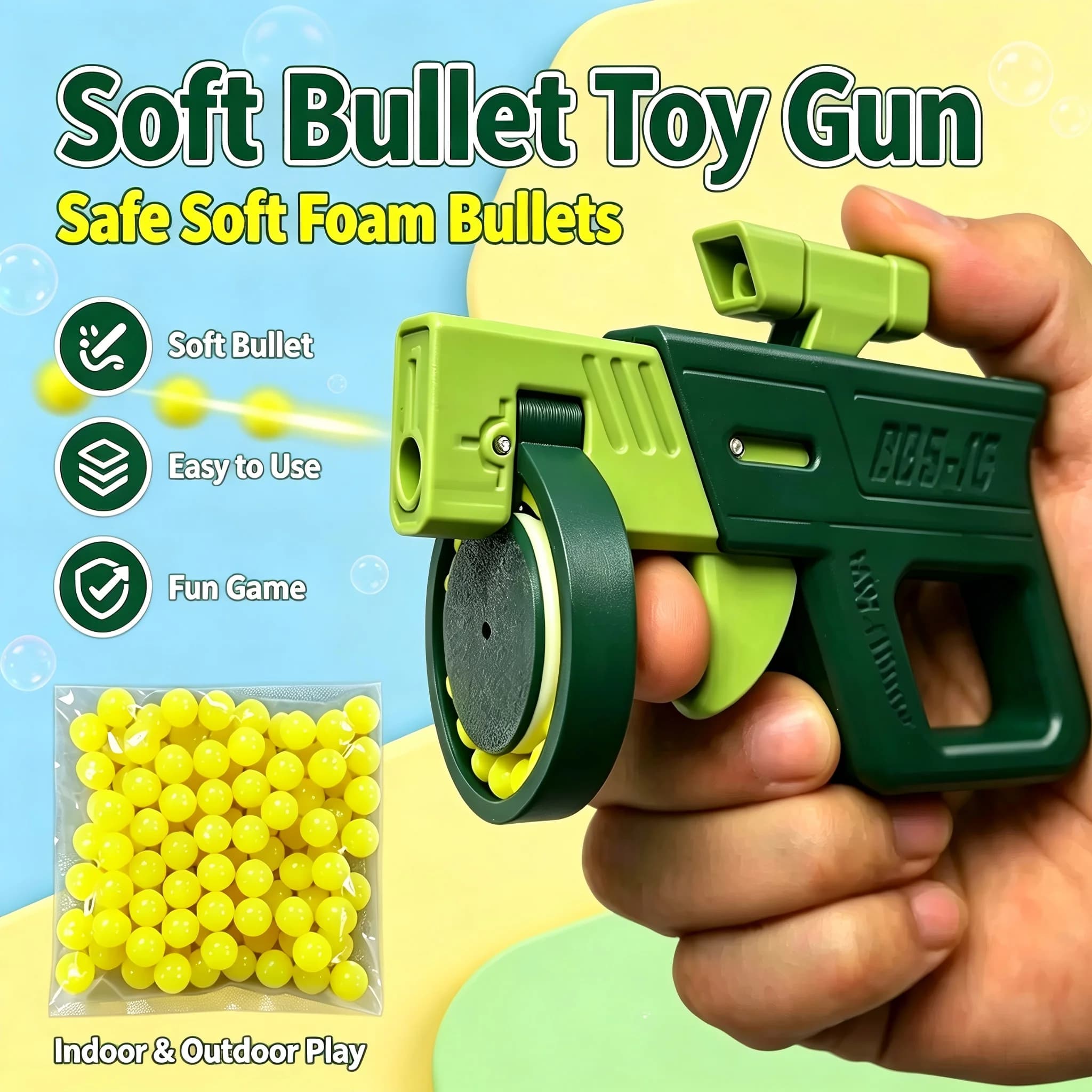 3D Printed Diy Assembled Model Kit Portable Fun Shooting Toy Gun Safe Non Harmful Plastic Projectile Fidget Toy Gift Adults Kids