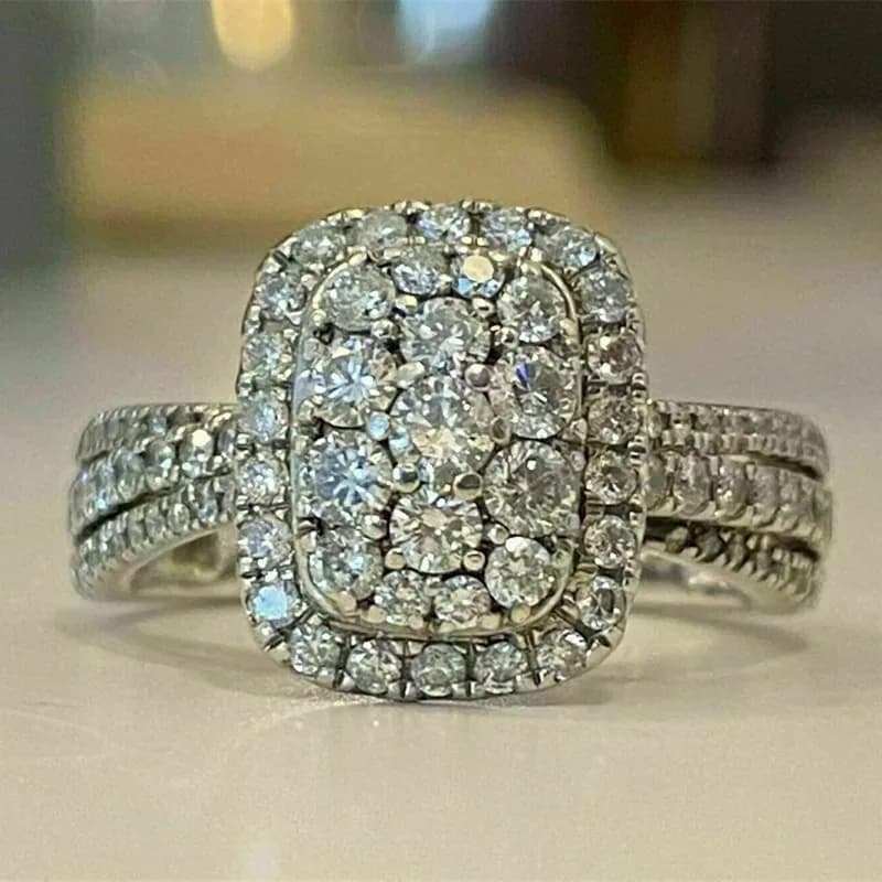 2026 New European and American Design Geometric Ring Women's Fashion Elegant Temperament Banquet Jewelry Wedding Jewelry