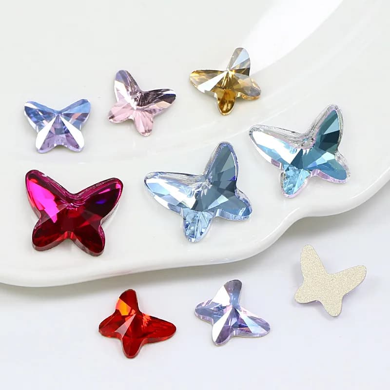 Butterfly K9 Crystal Flatback Rhinestone Glass 13 Colors for Pet Collar Dog Harness Shiny DIY Craft Bag Shoes Wedding Wholesale