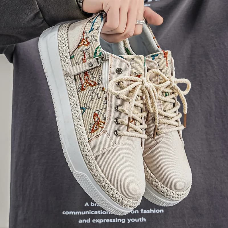 Scarpe da uomo sportive casual comode e alla moda, modello primavera 2026, scarpe da skateboard di nicchia in tessuto a taglio basso