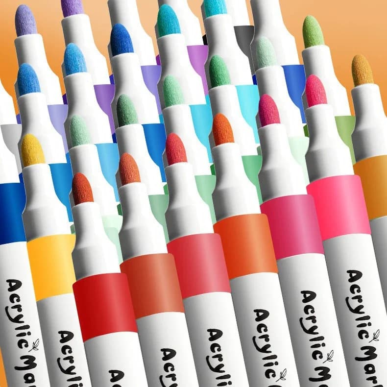 12 Colors Acrylic Paint Pens Markers for Rock Painting Water Based Paint Markers Ceramic Easter Egg Glass Wood Manga DIY Gift