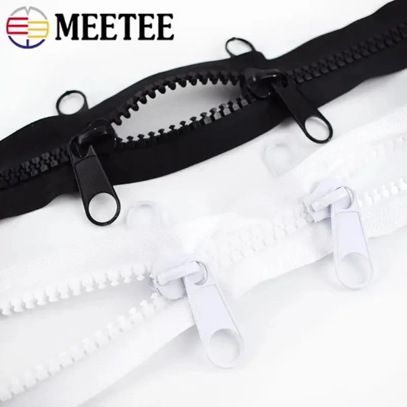 Meetee 1 pz 10 #100-600cm grandi cerniere in resina doppio cursore cappotto tenda decorativa grandi cerniere vestiti lungo chiusura a Zip accessorio per cucire
