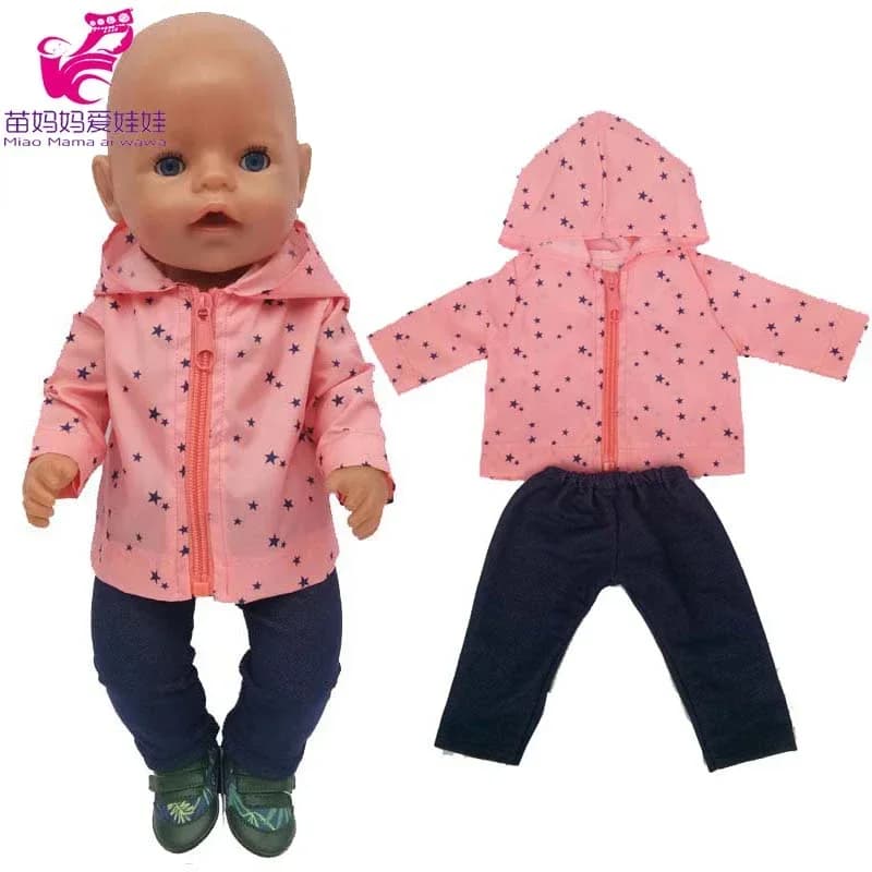 Set di vestiti sportivi per cappotto per bambola da 18 pollici, adatto per vestiti per bambole appena nate da 43 cm, accessori per bambole