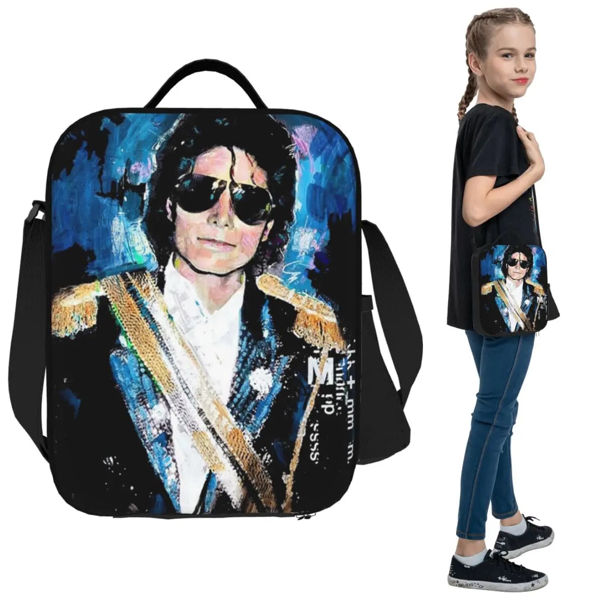 Michael 1984 Grammys Jackson Pop Art Portrait Borsa per il pranzo isolata per le donne Scatola per alimenti da ufficio Tote Scatole per il pranzo portatili Contenitore