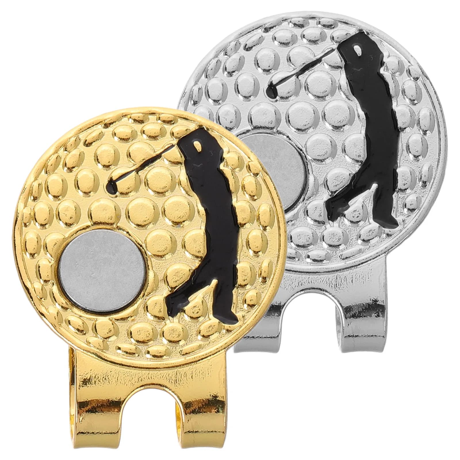 Clip magnetico per cappello da golf, 2 pezzi, elegante e sicuro, accessorio per il golf, pratico e resistente per il segnalatore di palline