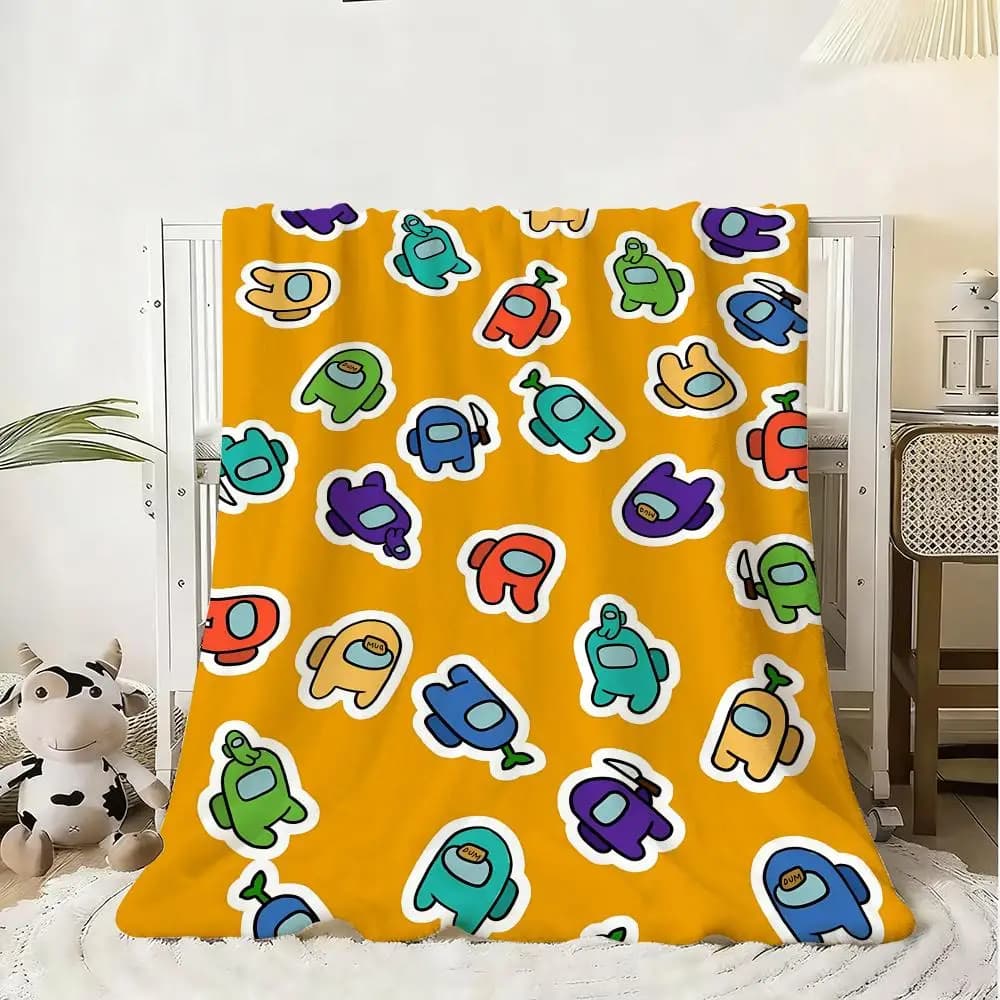 Coperta in flanella per bambini Game A-AMonG Us, morbida, calda, antistatica, lavabile, per tutte le stagioni