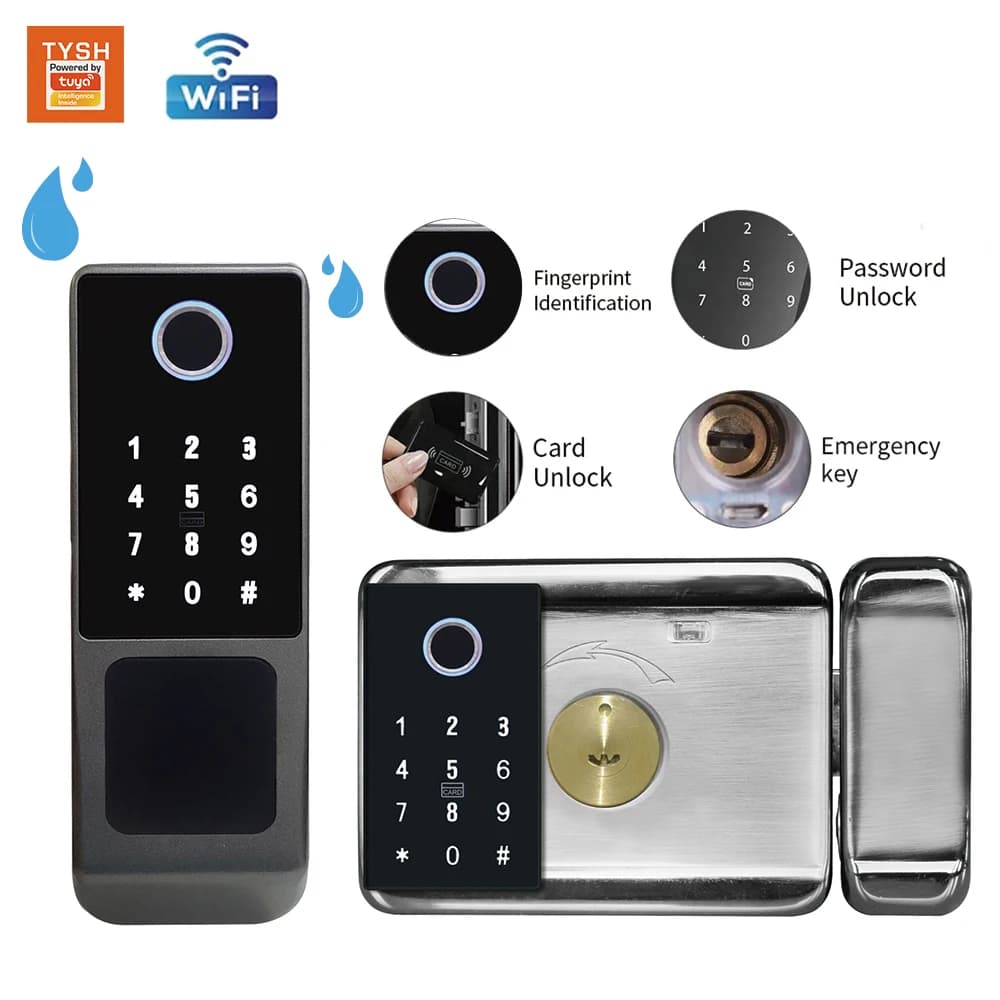 TYSH Tuya App Wifi Smart Lock Porta Doppia Impronta Digitale Elettronica Protezione Di Sicurezza Serratura Intelligente Per Uso Domestico