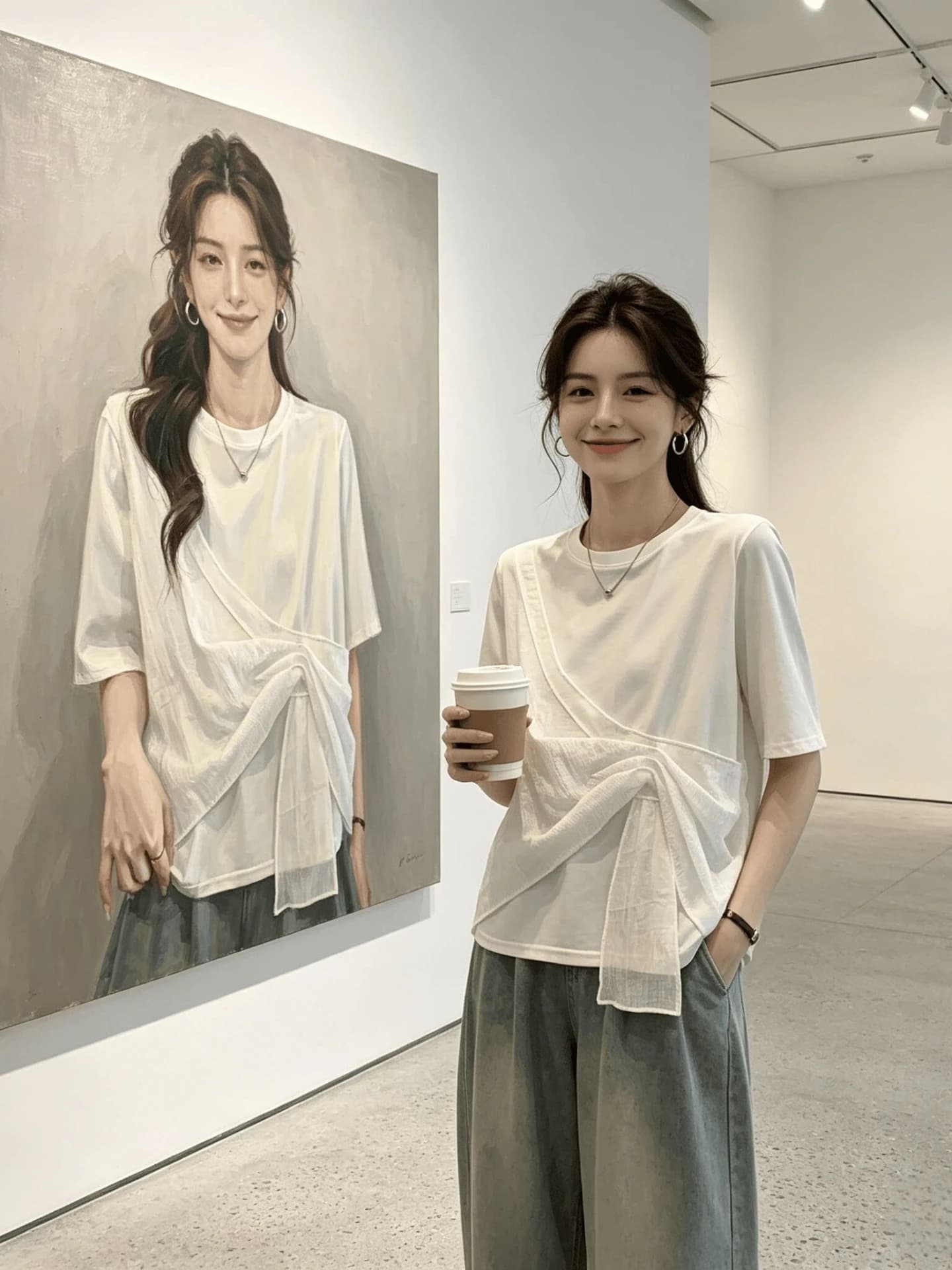 Chic Splice Summer Short Sleeve T-Shirt Women's Fashion Design Sensation Shaping Top Bottoming Shirt Korean Style Polyester F...