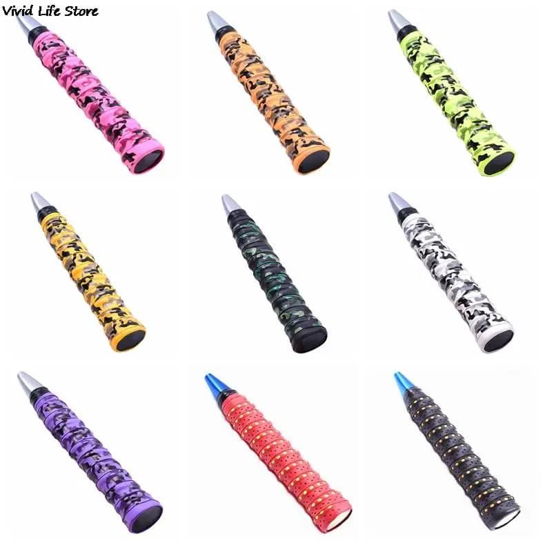 Assorbire la racchetta del sudore impugnatura antiscivolo con impugnatura per Tennis Badminton Camouflage accessori per Badminton in fibra sintetica
