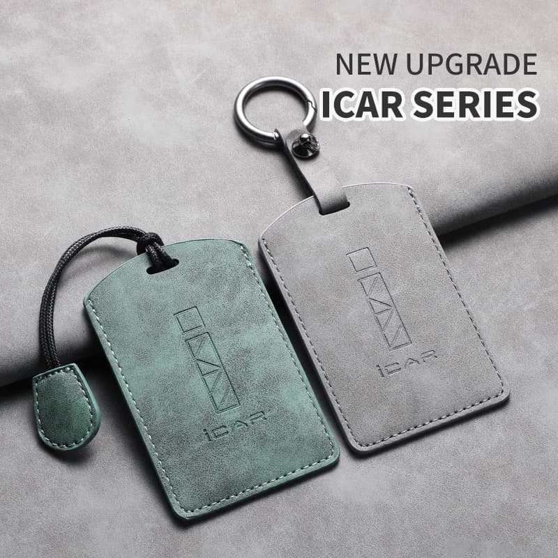 For Chery Icar 03 Jaecoo 6 J6 EV Key Cover NFC Card Keychain Accessories Sheepskin Leather Car Smart Key Case Cover Protector