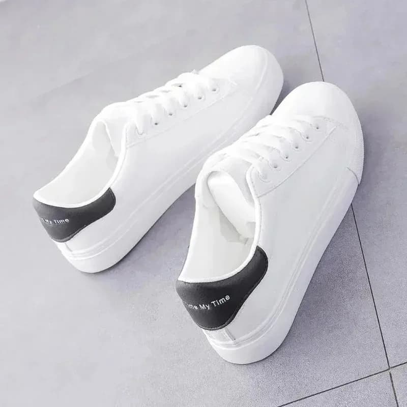 2025 Women's Vulcanize Shoes White Shoes Women Running Spring Autumn Fashion Breathable Lace-Up Casual Sneakers Zapatos De Mujer