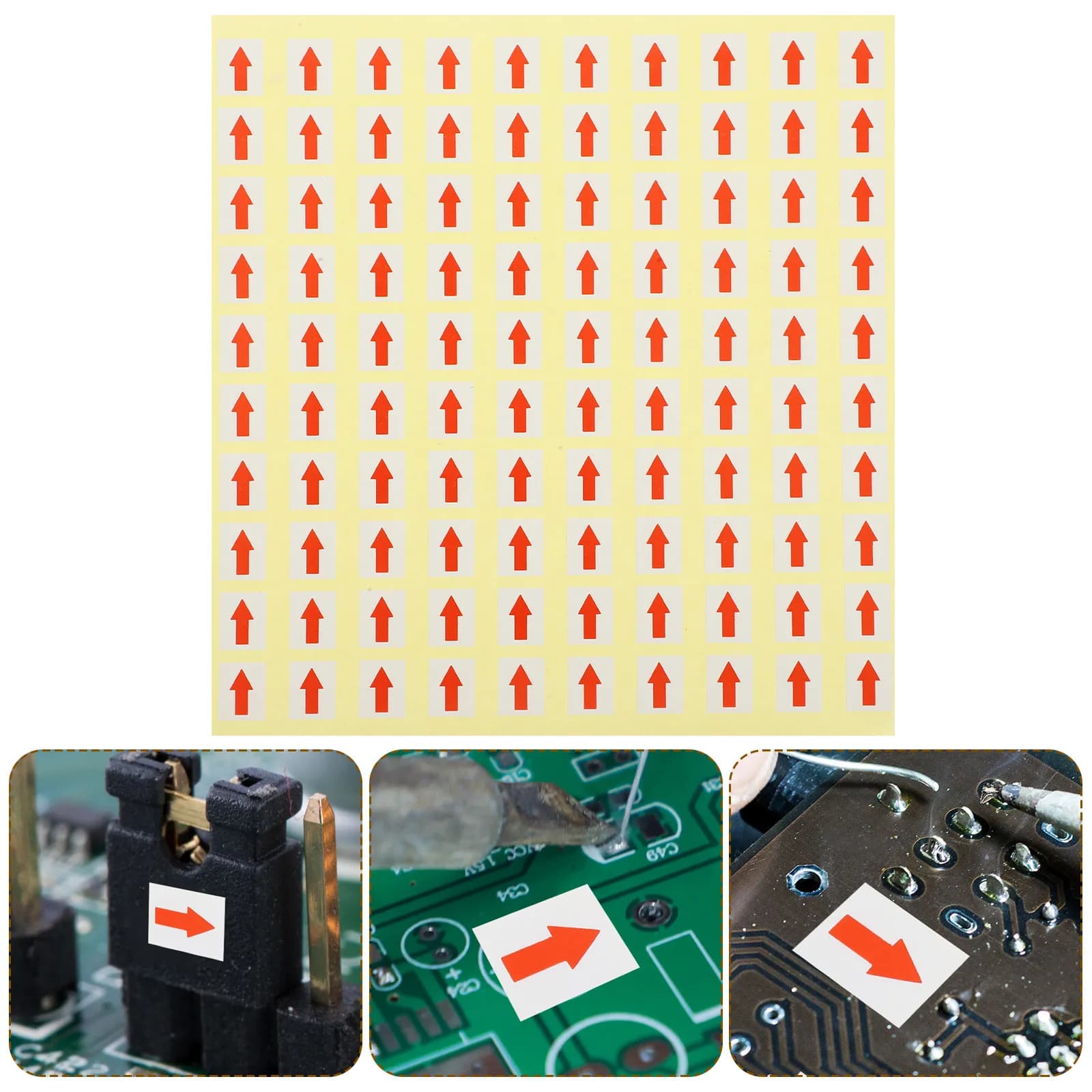 60Sheets Red Arrow Direction Stickers Reliable Paper Material Adhesive Labels for Pipeline Flow Equipment Indicating Warning