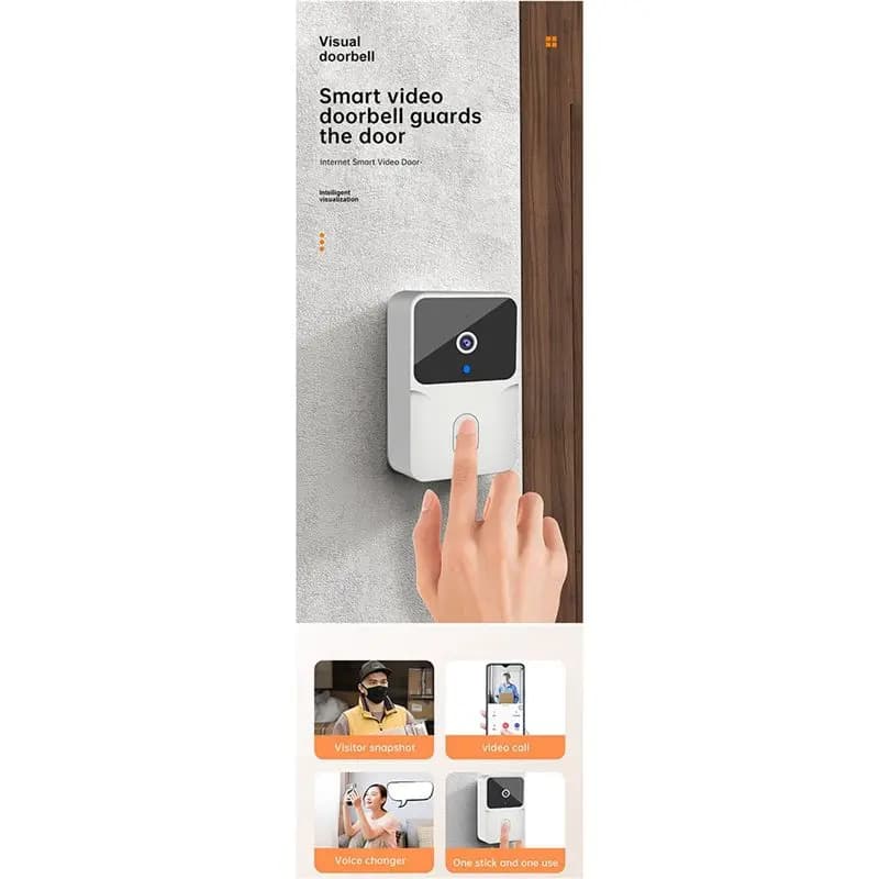 (BAAY) Campanello Wireless Intelligente per Esterni con Telecamera, Visione Notturna HD e Funzione di Cambio Voce