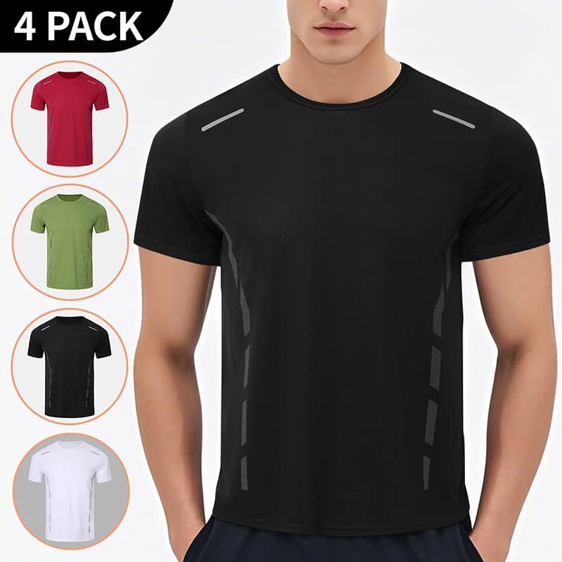 4/1 pezzi sport estivi e tempo libero da uomo ad asciugatura rapida moda a maniche corte Joker allentato traspirante T-shirt fitness giovanile corsa