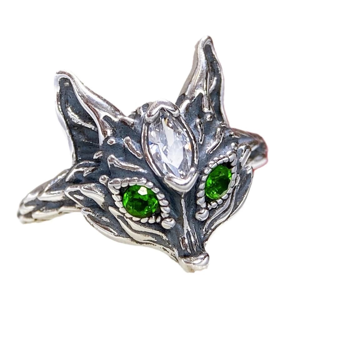KJJEAXCMY Gioielli ad alta chiarezza Nuovo Diopside naturale S925 argento squisitamente Anello pieno di lucentezza Design semplice ed elegante di fascia alta