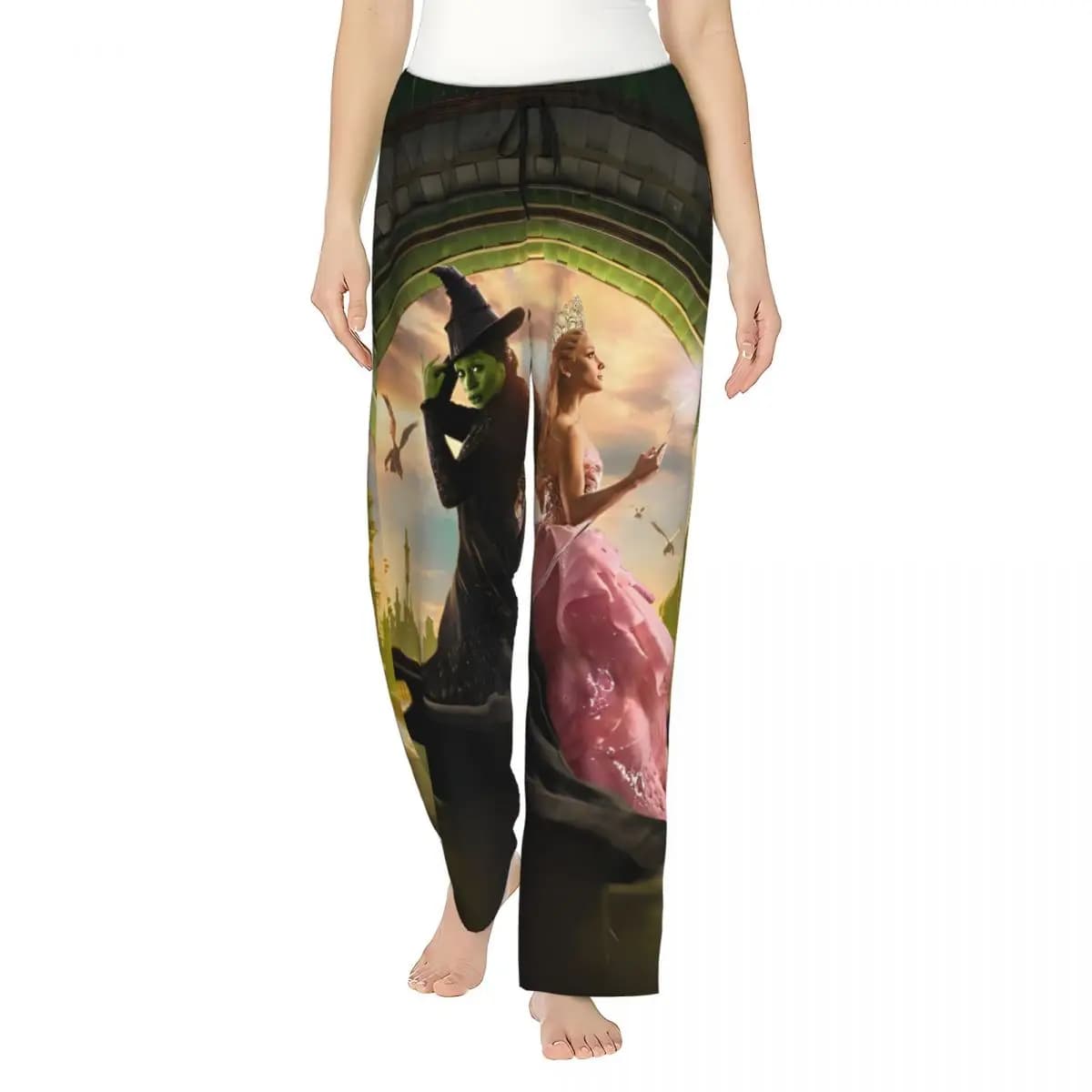Ladies Pajama Pants Musical Fantasy Film W-Wicked Loungewear pants Loose Fit Wicked Sleep Bottoms