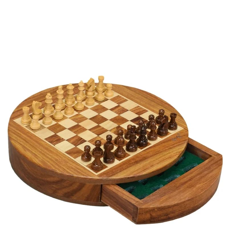 Set di scacchi magnetici in legno Mini gioco da tavolo Tipo di cassetto Scacchiera Divertenti giochi da tavolo per famiglie Giocattolo per bambini Ornamenti per il soggiorno