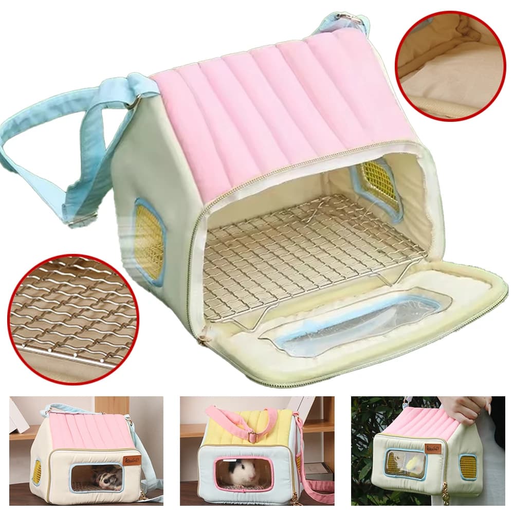 Zaino trasparenti per uccelli da 1 pezzo con tracolla traspirante Borsa per piccoli animali domestici portatile adatta per pappagalli, criceti, ricci, trucioli