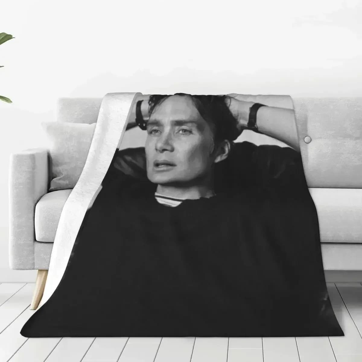 Coperta Super Morbida Cillian Murphy, Plaid da Viaggio in Flanella Personalizzabile, Copriletto e Copridivano per Primavera