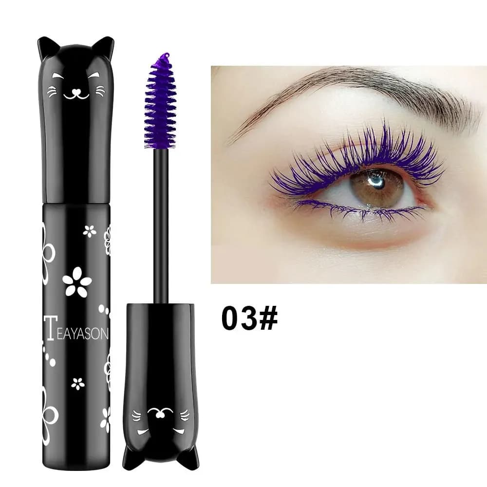 Blu Verde Rosa Nero Occhi Allungamento Trucco Vino Colore rosso Mascara Curl Fibra spessa Estensione ciglia Impermeabile Non sbavatura