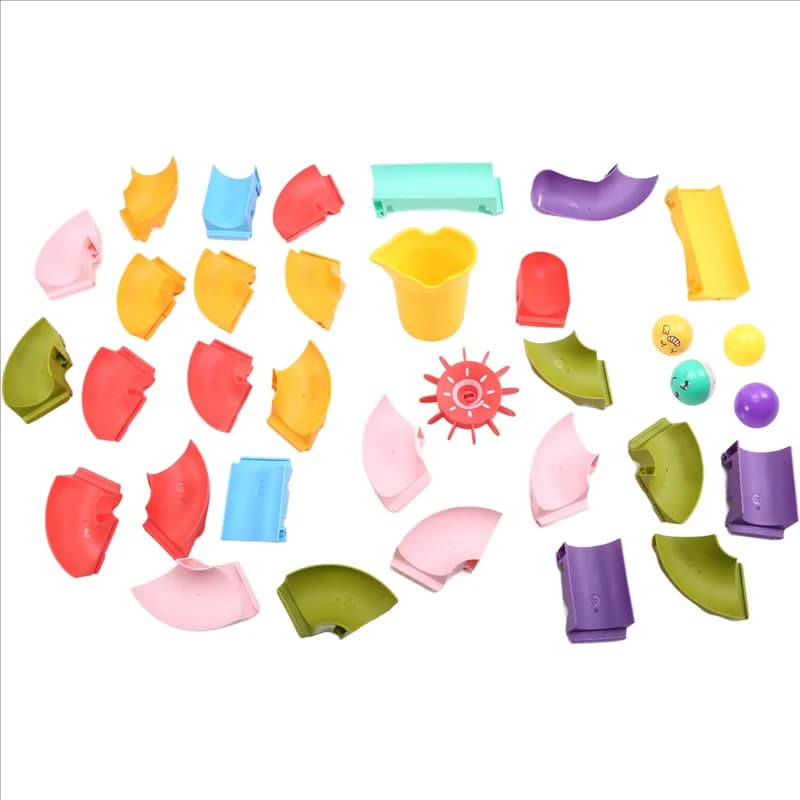 B50C Gioco di pista per giocattoli da bagno per bambini, binario per diapositive fai-da-te con ventose per bambini di 3-6 anni