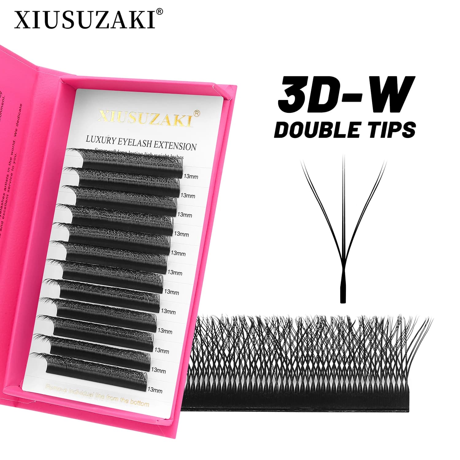XIUSUZAKI Double Scores 3D W Shape Eyelashes 2-3DW Prefade Fans 6DW Soft Eyelash Extensions Individual Fins Tool Shop