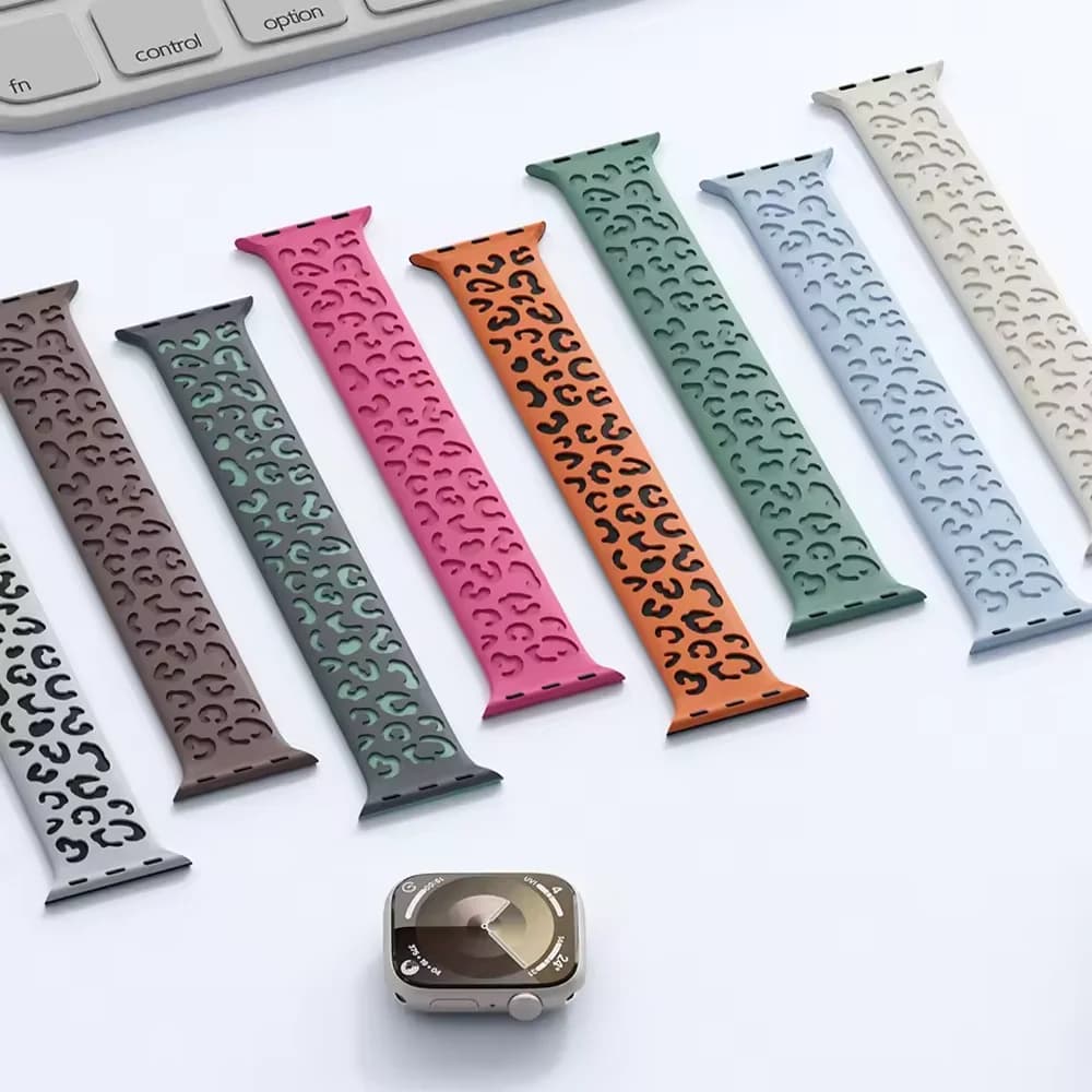 Apple Watch ultra 44mm 40mm 45mm 49mm 41mm 38mm 42mm leopardated silicone bracelet iwatch 10 9 8 7 series if