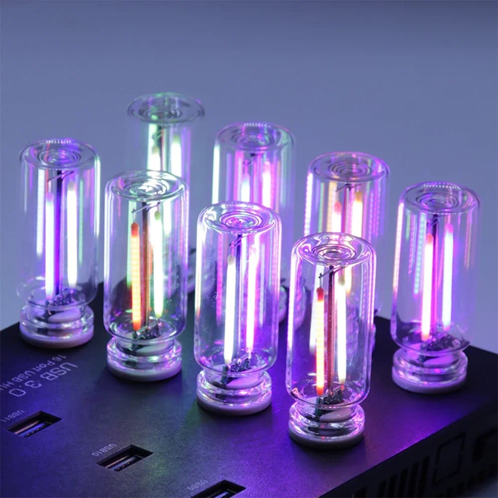 Luce LED USB per Auto a Doppio Colore con Controllo Touch, Lampadina Atmosfera, Lampada a Incandescenza, Filamento LED per Decorazione Notturna in Camera da Letto