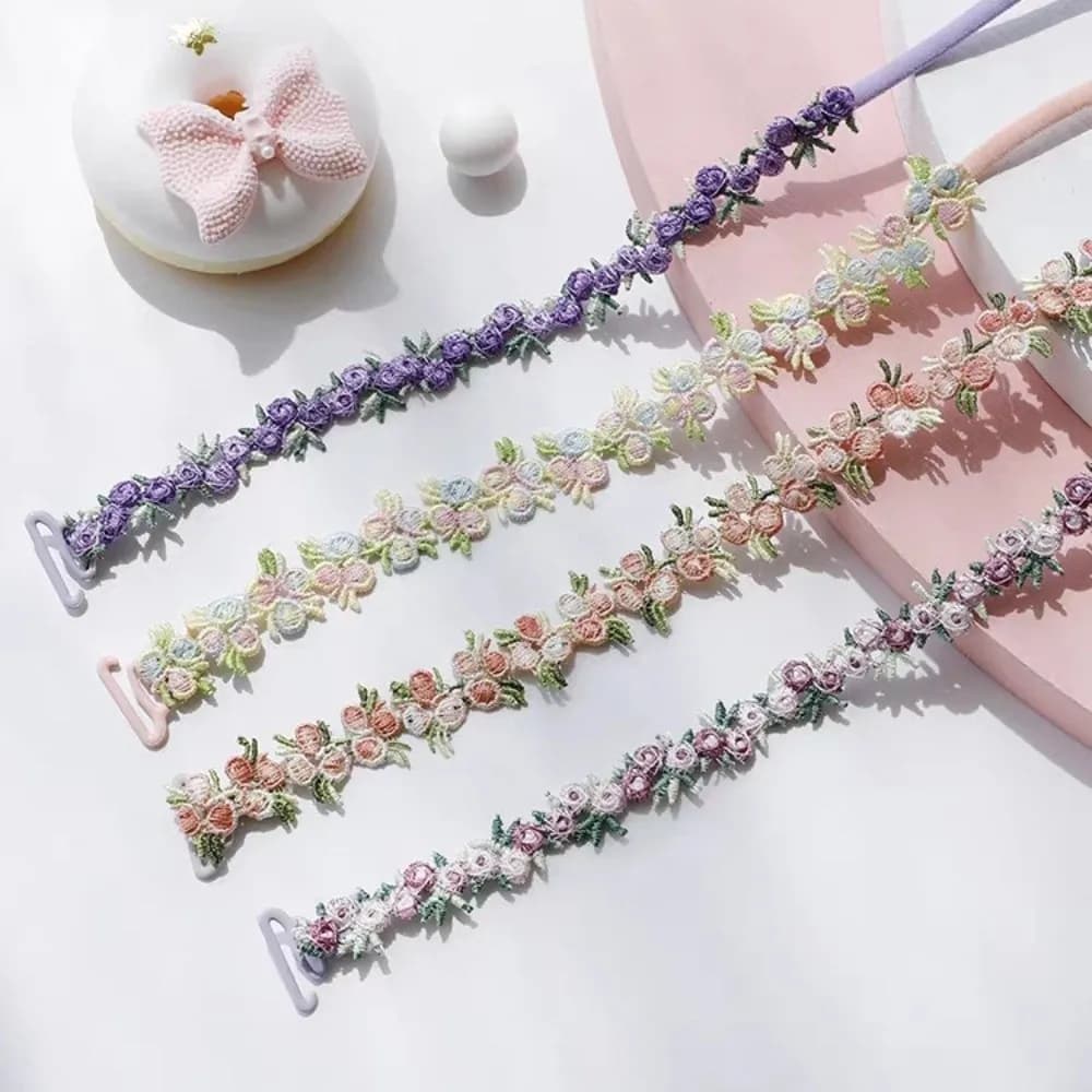 Cinghie per Reggiseno Floreali Rimovibili Antiscivolo Regolabili in Poliestere con Fiori, Cinghie a Spalla Floreali per Lingerie, Abiti da Sposa e da Festa