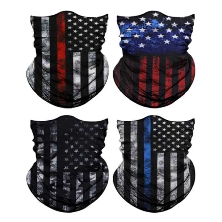 Set di 4 Scaldacollo Unisex, Maschera Facciale, Copricapo, Balaclava, Bandana, Fascia per la Testa, Sciarpa Multifunzione