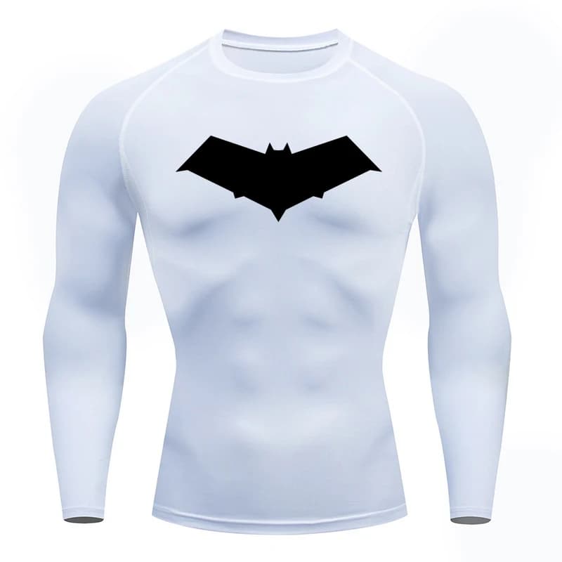 Maglietta a compressione a pipistrello largo Maglietta da corsa per palestra da uomo Sport all'aria aperta T-shirt da bodybuilding per abbigliamento sportivo traspirante ad asciugatura rapida