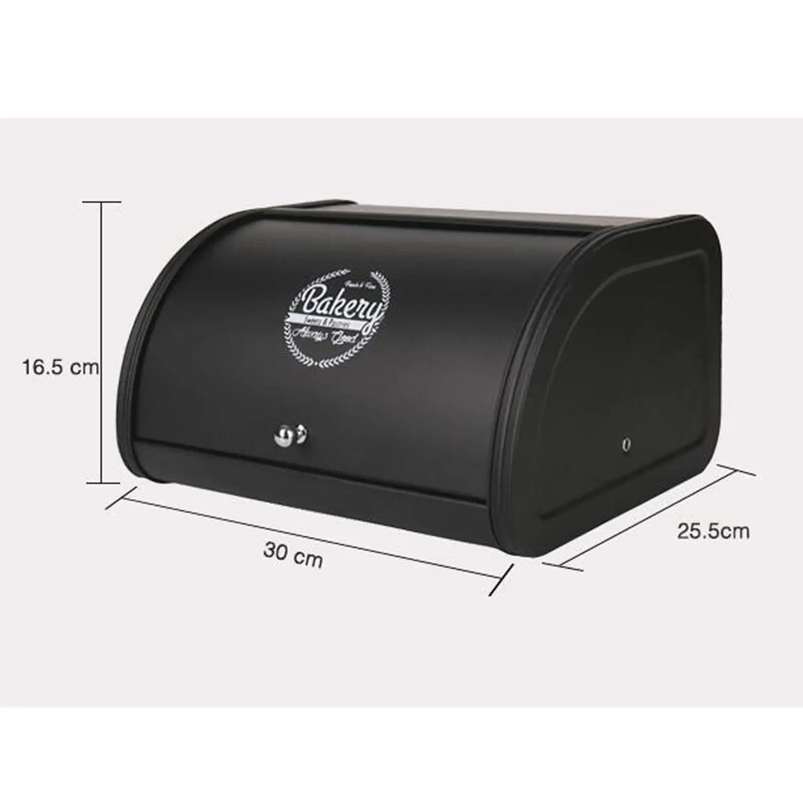Scatola per il pane Roll Top Bin Panetteria Sempre buono Pane da cucina grande, nero rosa