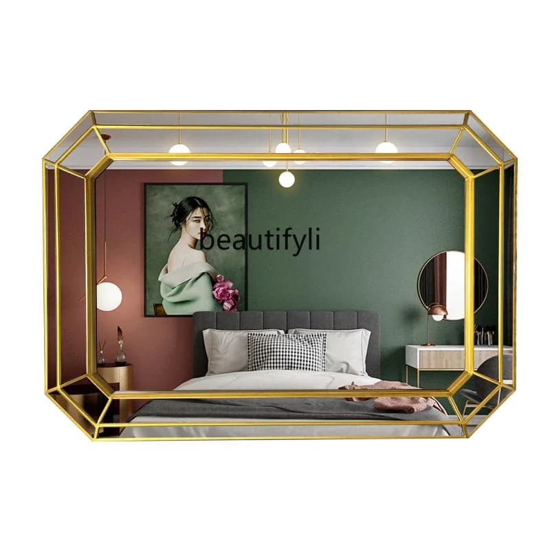 A44 Specchio da bagno in stile europeo Camera da letto Toilette cosmetica Specchio decorativo Specchio da lavaggio Toilette da parete