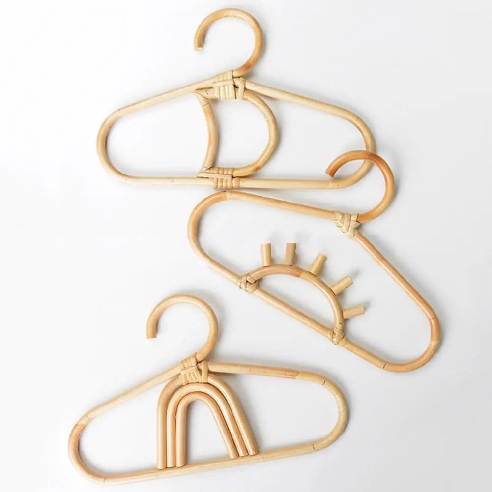Rainbow moon sun Rattan clothes hangers for children wooden hangers for children decoration for bedrooms hangers clothes hangers for children