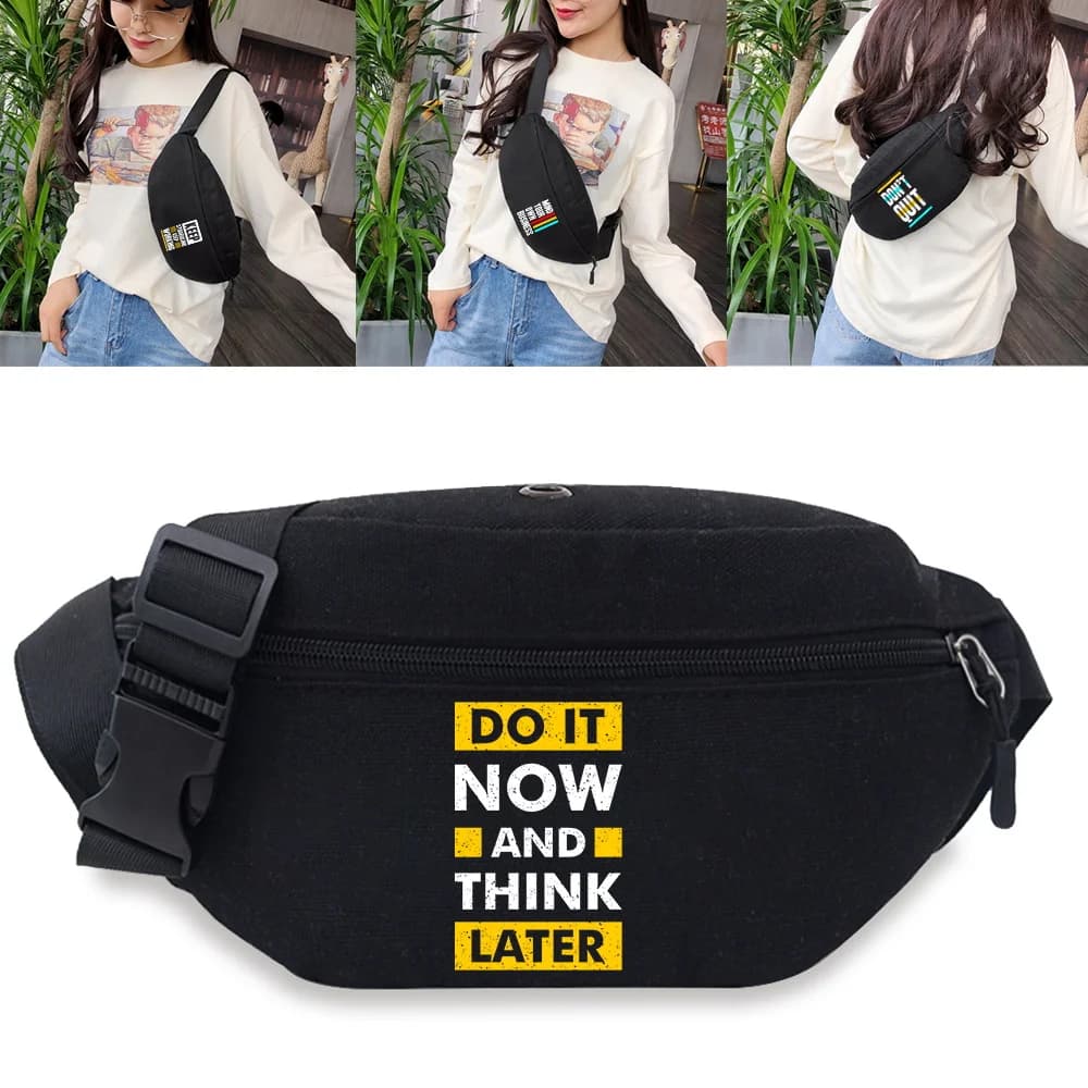 Men Women's Waist Bag Outdoor Sports Tattico Pauch Frase Print Running Sport Fanny Pack Shoulder bag for chest with belt for money