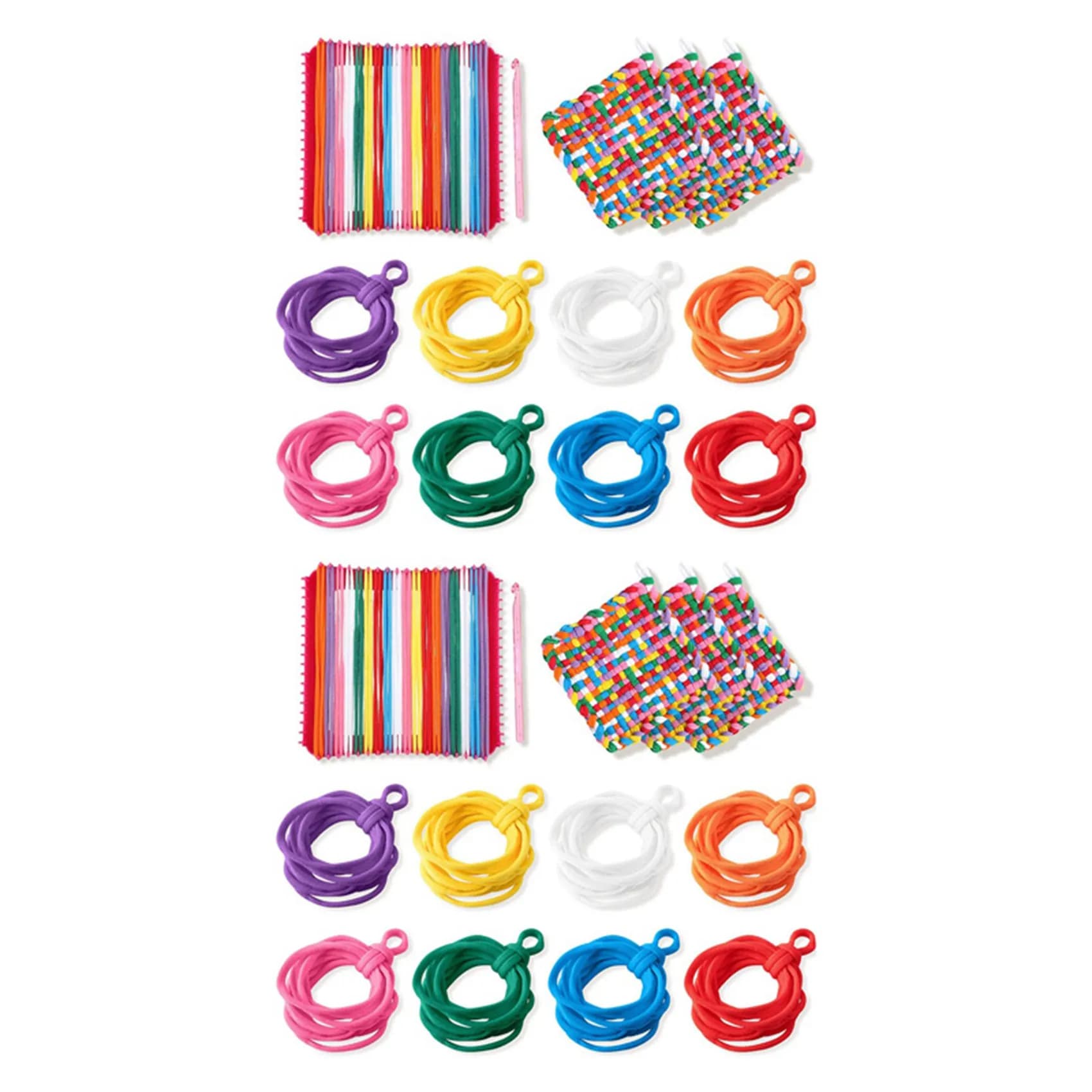 AA01-384 Pieces Loom Potholder Loops Weaving Loom Loops Weaving Craft Loops With Multiple Colors For DIY Crafts Supplies