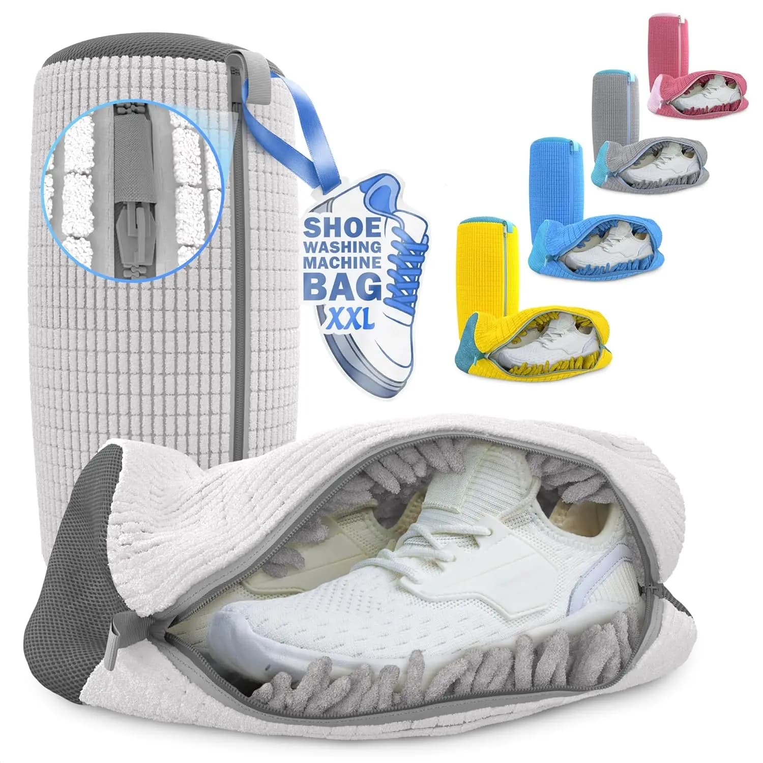 2 Bags Reusable for Washing Machine and Dryer Shoes with Hinge, Cleaning Bag Gymnastics Shoes