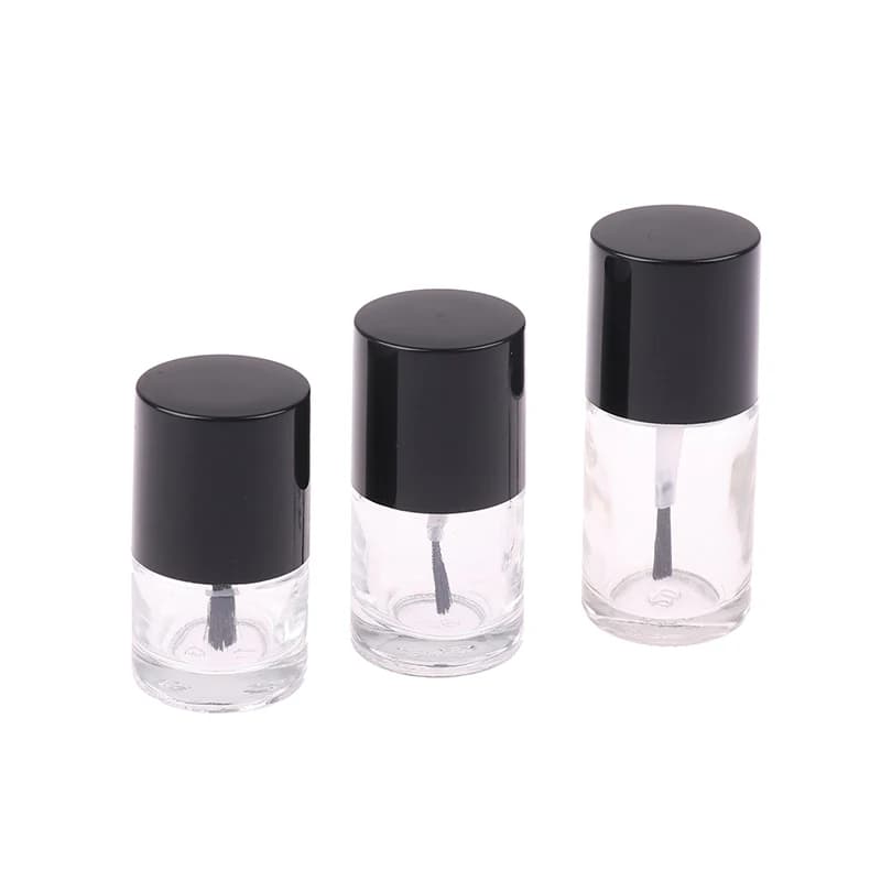 Flaconi vuoti per smalto da 5/10/15 ml, contenitori cosmetici, flaconi in vetro per unghie con pennello, vetro trasparente con coperchio e pennello