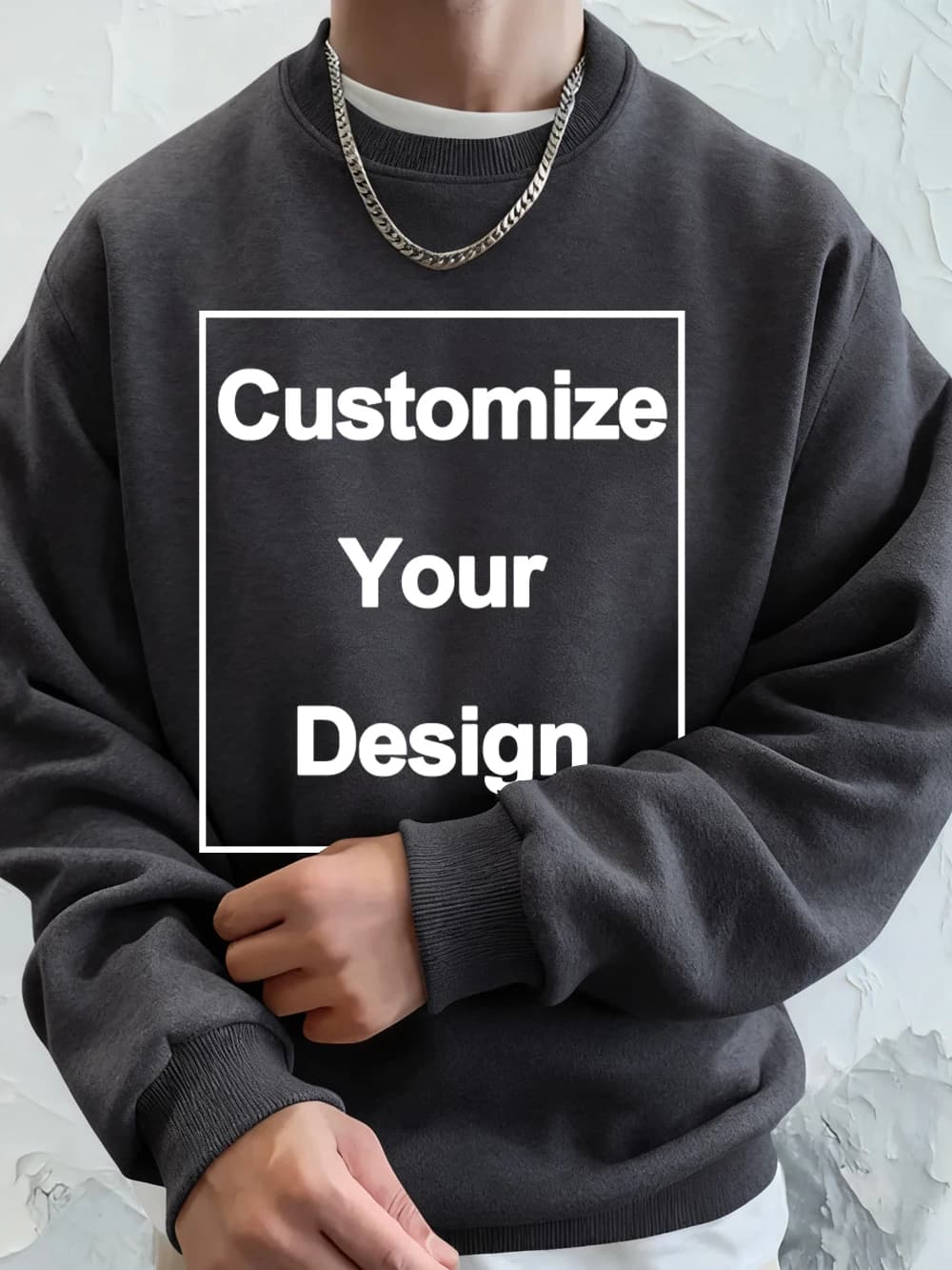 Custom Winter Men's Sweatshirts Crewneck Logo DIY/Top Graphics Street Fleece Pullover Large Hot Men's Dresses Casual