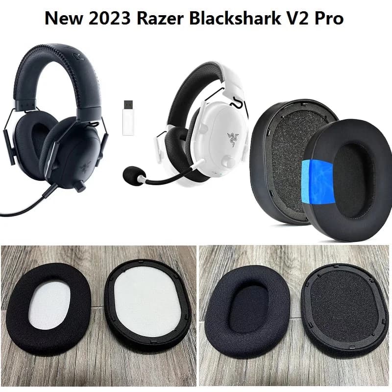 2023 version ear cushions for Razer BlackShark V2 Pro Gaming Original spare headphones Ear covers Ear cushions