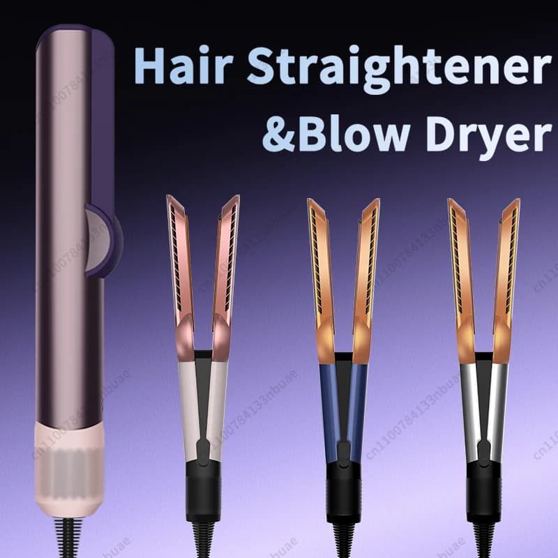 Professional Hair Plate 2 IN 1 Hair Dryer Heat-Up Iron Negative ion Iron Long-lasting styling tool wet and dry
