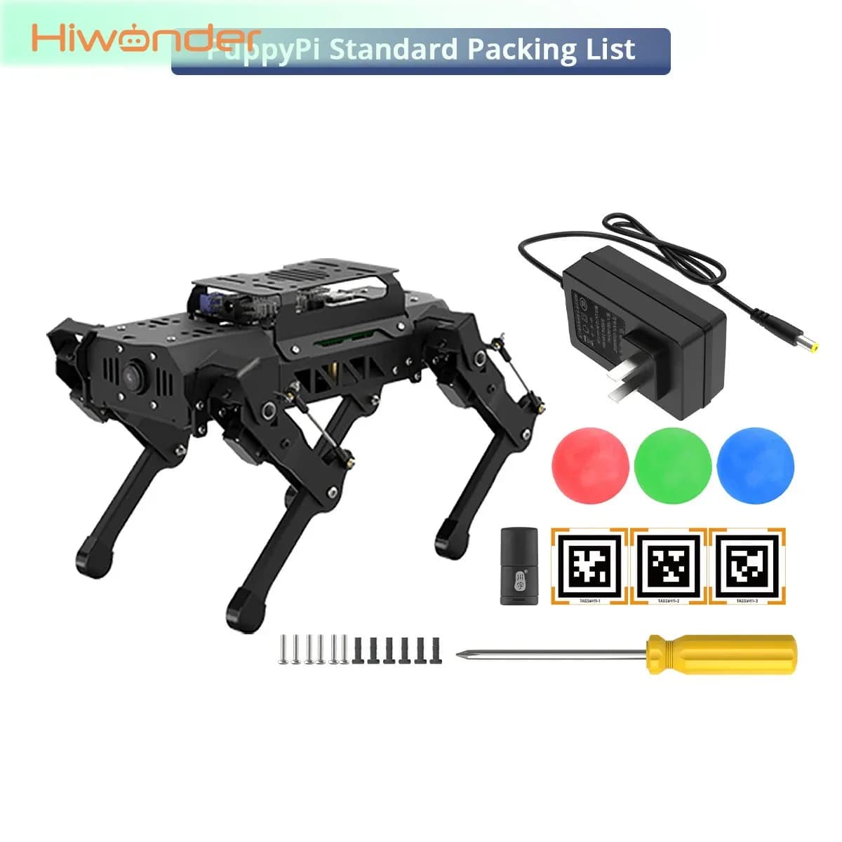 Hiwonder PuppyPi Standard Quadrupede Robot Kit for ROS Robot Dogs with Raspberry Pi 5 (4GB/8GB) and AI Vision