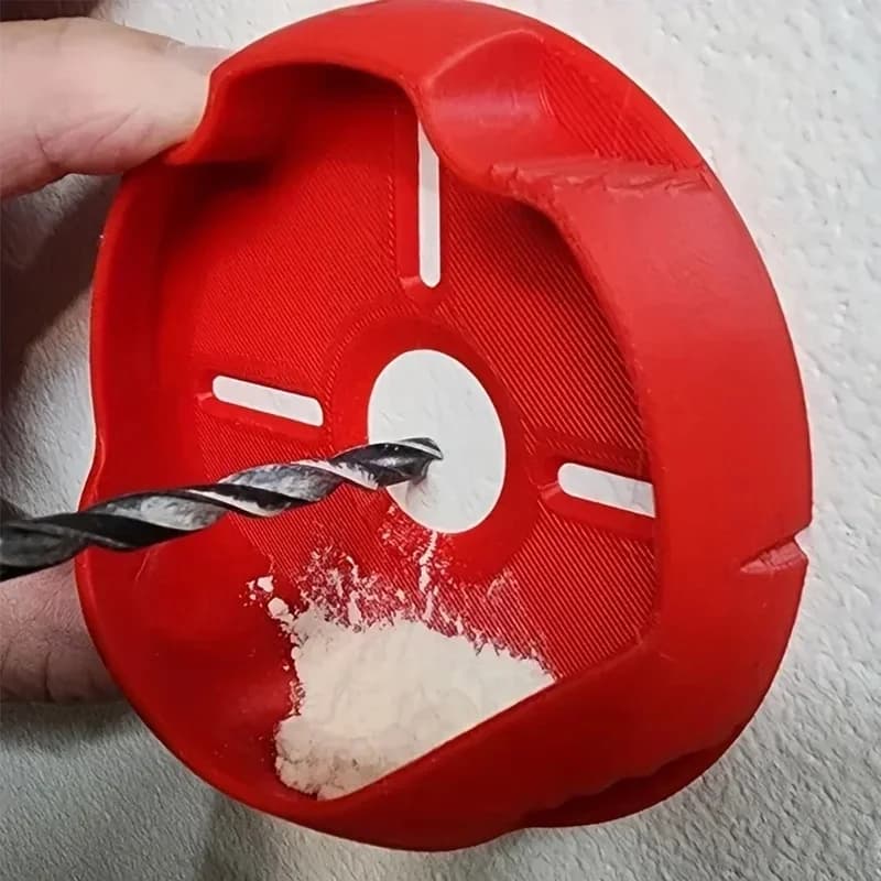 3D Printed Drill Dust Collector, custom fit, reusable for electric percussion tools, home workshop dust accessory