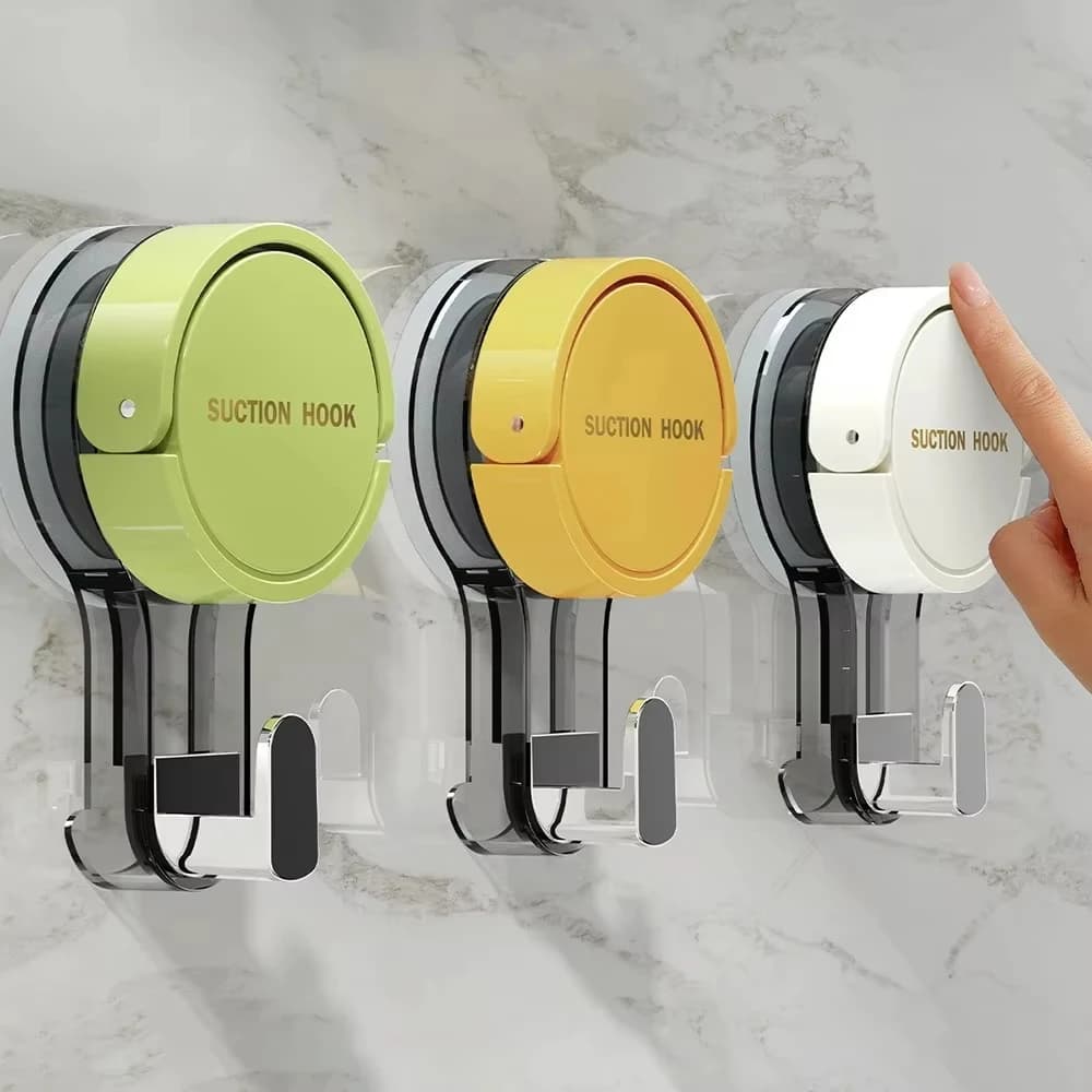 2 ganci a ventosa riutilizzabili, senza forare, da parete. Ideali per bagno, cucina e camera da letto, per appendere asciugamani, vestiti o accessori. Organizzatore per casa impermeabile, facile da installare, resisten