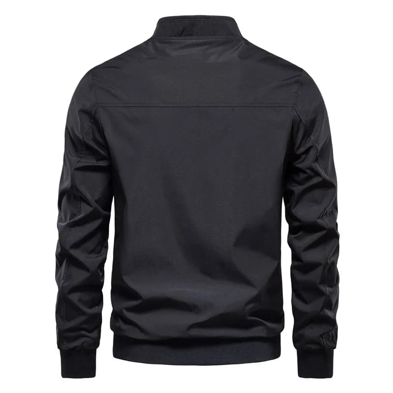 Giacca Uomo Nera Streetwear Downtown Night Stile Cinese Leggera con Zip e Cappuccio Originale Flight Alla Moda Classica