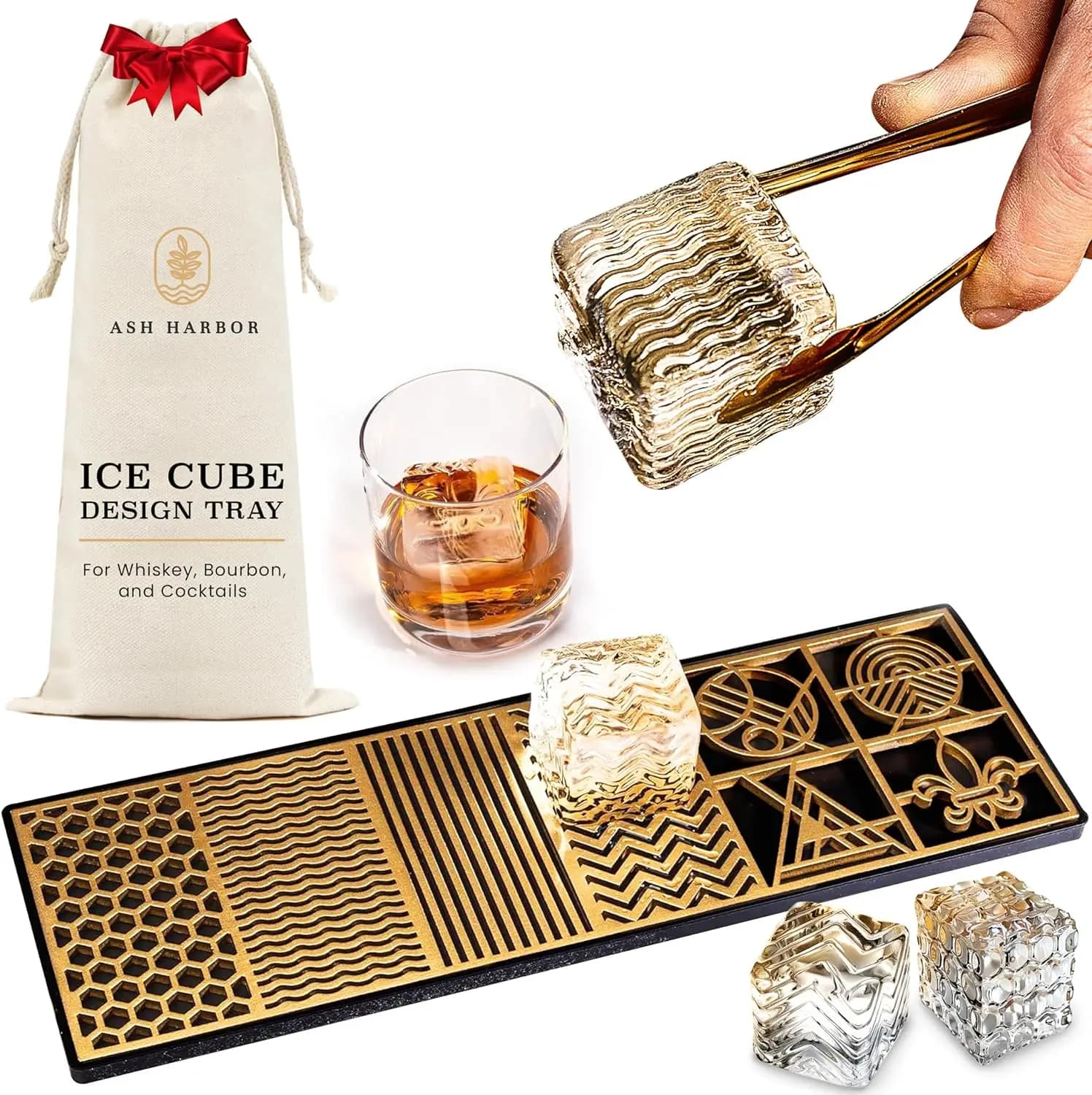 Stampo per Cubetti di Ghiaccio Trasparenti - Crea Stampi Moderni per Ghiaccio in 5 Secondi per Bourbon e Cocktail - Stampo per Cubetti di Whisky
