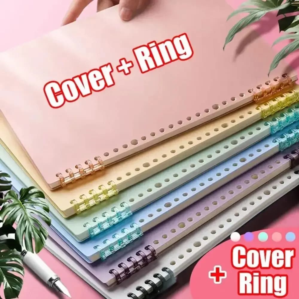 4Pcs New PP Loose-leaf Book Cover Colorful A4 A5 B5 DIY Loose Leaf Notebook Cute Stationery Transparent Office School Supplies