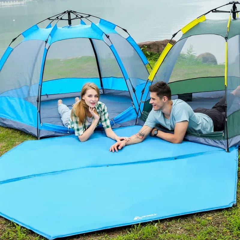 Materassino Gonfiabile Esagonale per Campeggio, Materasso ad Aria Automatico Portatile in PVC Impermeabile per Esterni, Escursionismo, Pavimentazione Tenda, Picnic