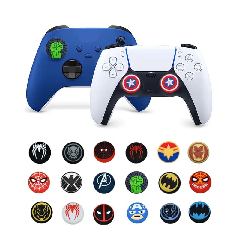 1 paio Disney SpiderMan Deadpool Thumb Grip Cap Cover Playstation PS5 PS4 Xbox Series Cartoon Gameing Controller Accessori Regalo
