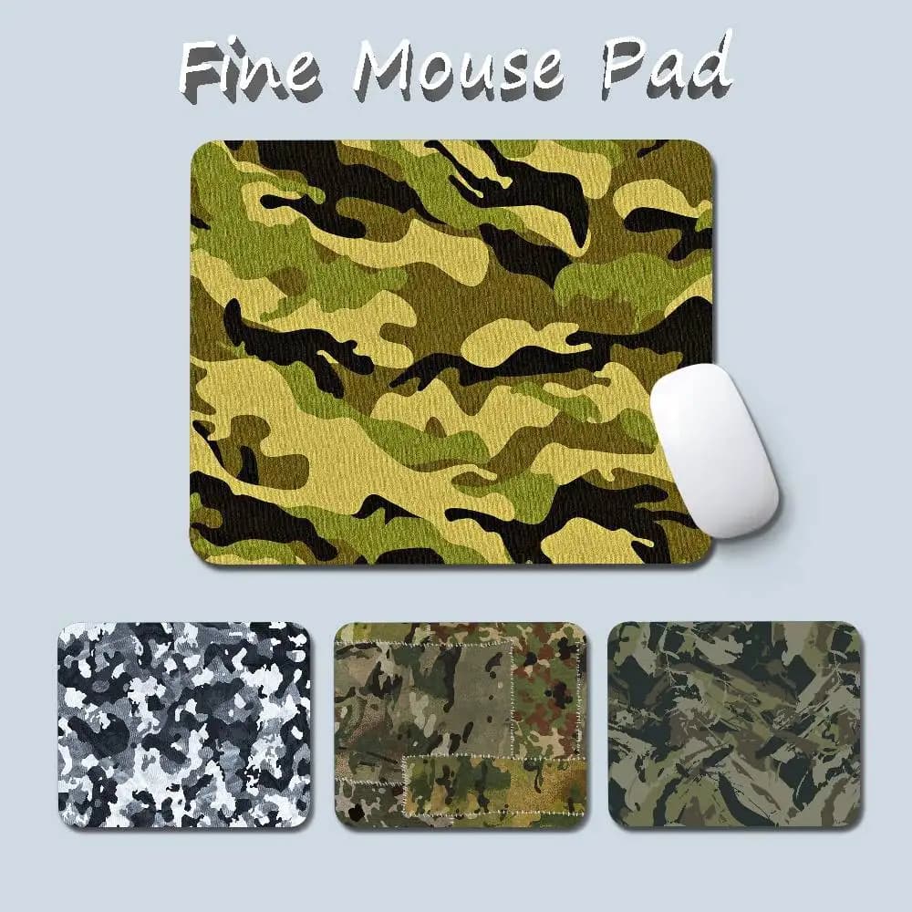 Tappetino per Mouse Militare Mimetico, Piccolo Tappetino da Ufficio in Tessuto con Base Antiscivolo in Gomma per Computer e Laptop